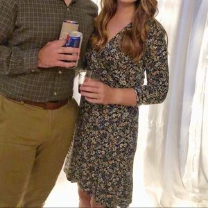 LOFT floral wrap dress